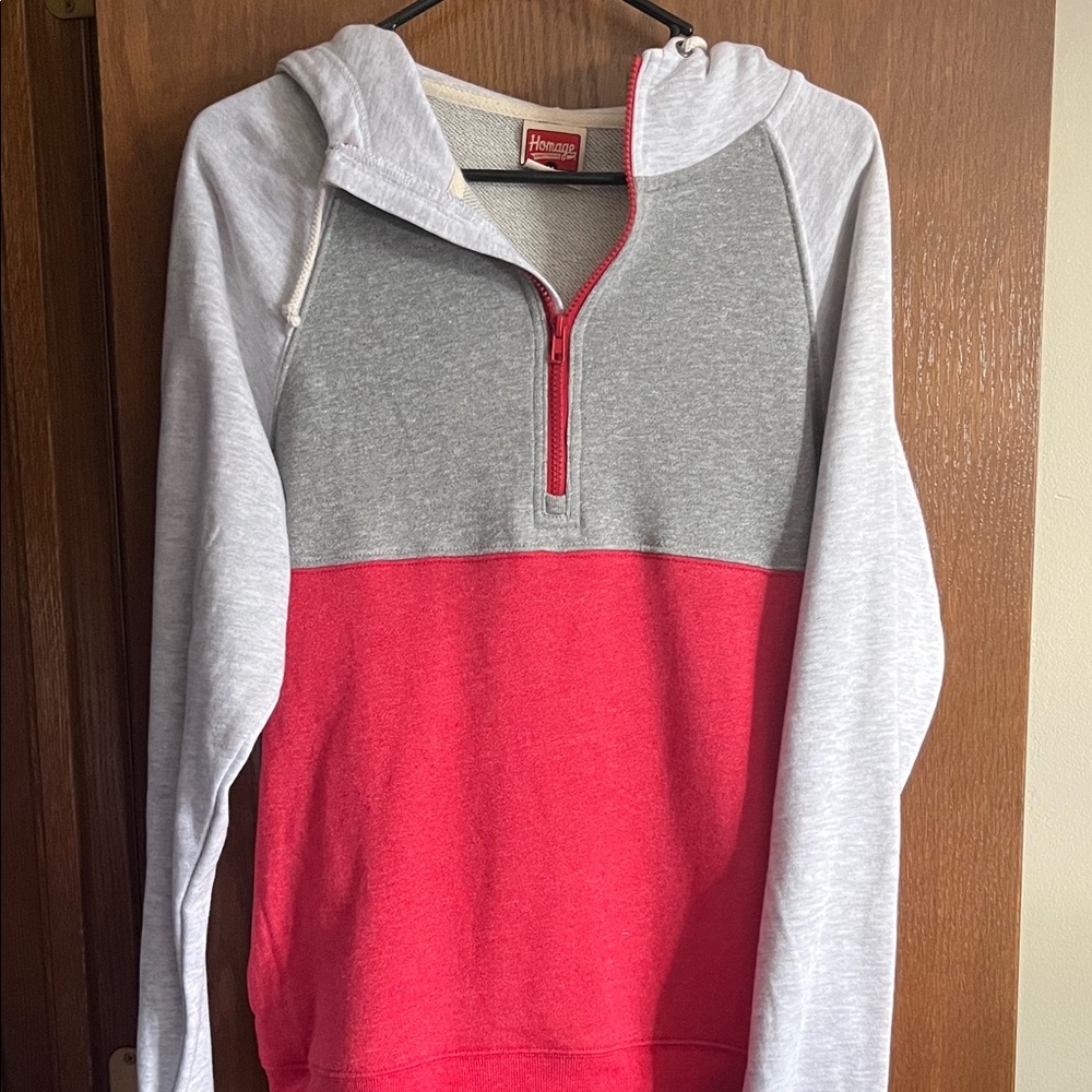 HOMAGE Gray and Red Women's Sweater